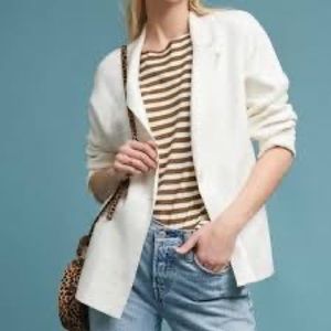 Anthropologie Moth West End Blazer Off White Sz XS